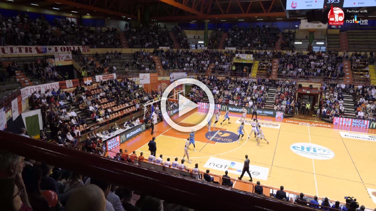 Unieuro Forlì-Treviso Basket -Primo tempo concluso all'Unieuro Arena-